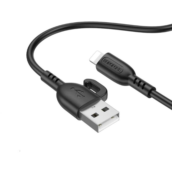 Фото - Кабель BOROFONE BX91 USB to iP 2.4A,1m Black (6974443389883)