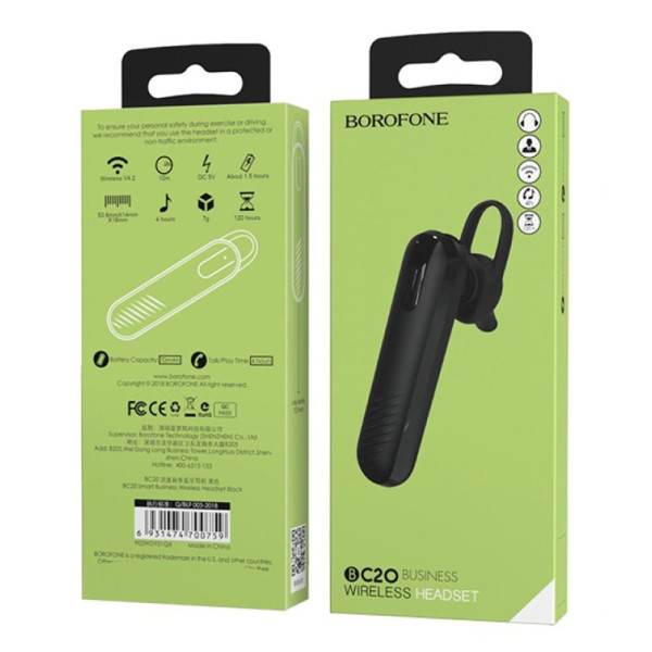 Фото - Bluetooth-гарнитура BOROFONE BC20 (6931474700759)