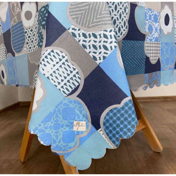 Фото - Скатертина квадратна Прованс 140х140см Сині квіти (012729)