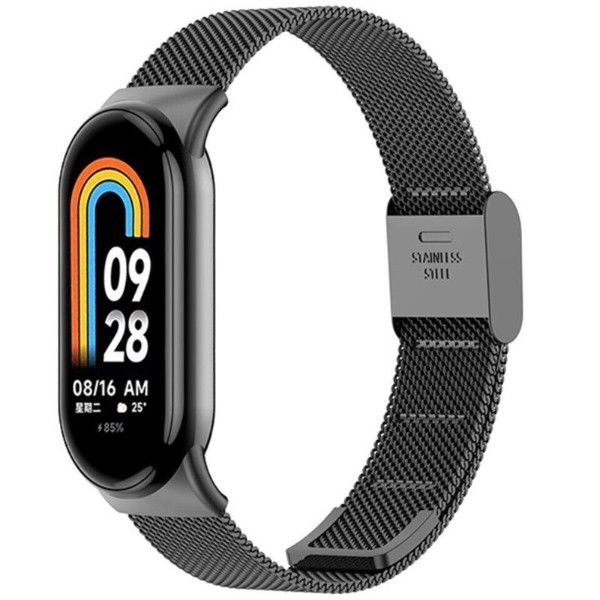 Фото - Ремінець для фітнес-браслету BeCover Metal for Xiaomi Mi Smart Band 8 Black (709357)