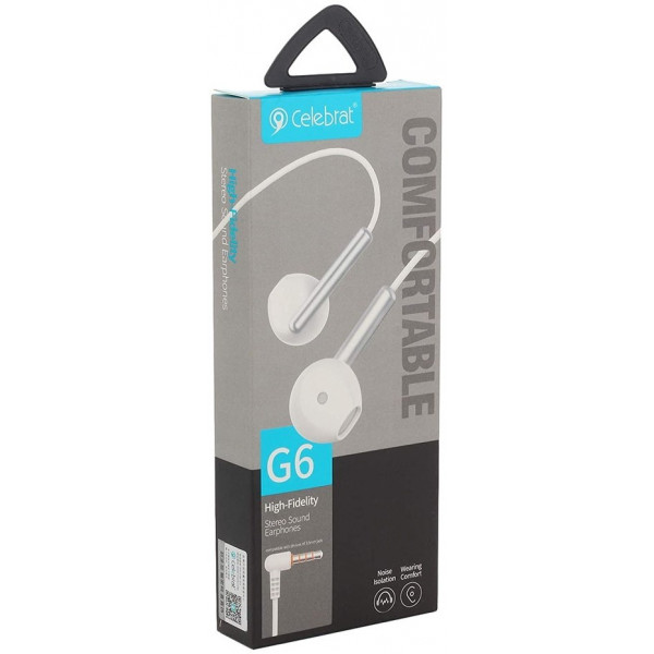 Фото - Навушники вкладиші дротові Celebrat G6 White