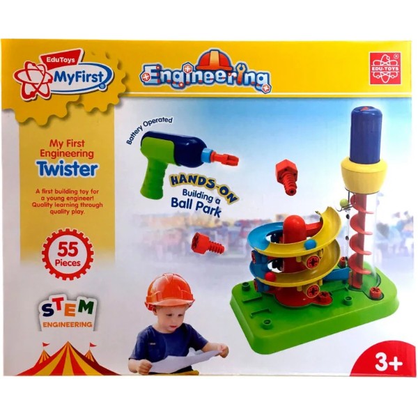 Фото - Пластиковий конструктор Edu-Toys Гірка-спіраль з інструментами 55 деталей (JS022)