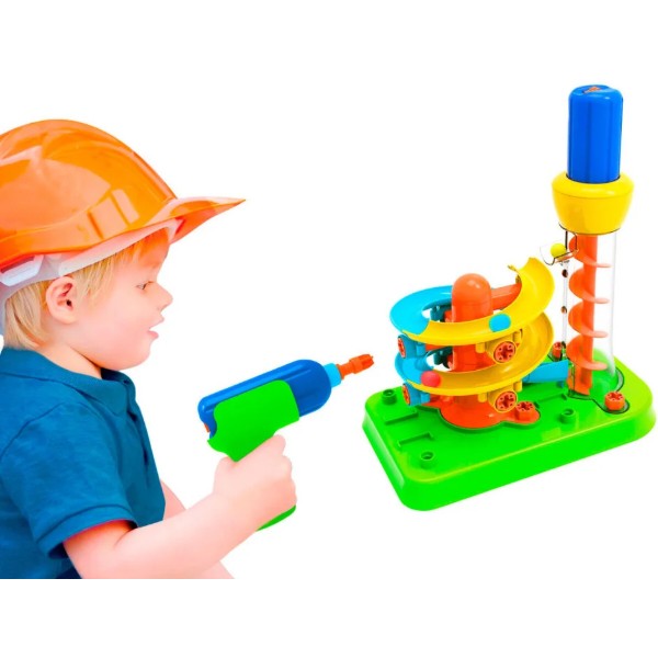 Фото - Пластиковий конструктор Edu-Toys Гірка-спіраль з інструментами 55 деталей (JS022)