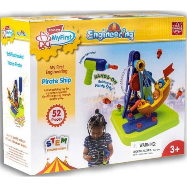 Фото - Пластиковый конструктор Edu-Toys Пиратский корабль с инструментами 52 детали (JS026)