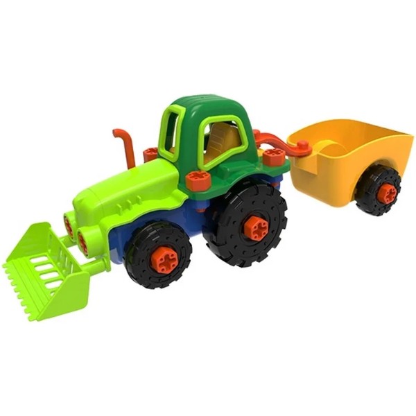 Фото - Пластиковый конструктор Edu-Toys Трактор с инструментами 29 деталей (JS030)