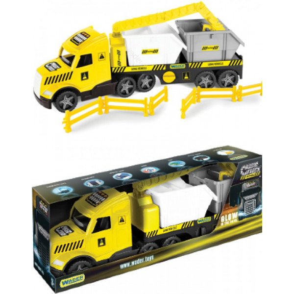 Фото - Наземна спецтехніка Wader ''Magic Truck Technic 'Magic Truck Technic" з будівельними контейнерами (36470)