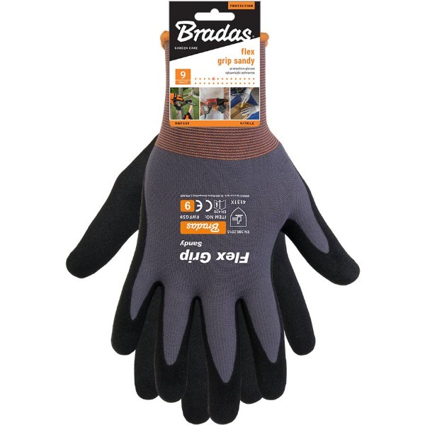 Фото - Рукавички садові BRADAS FLEX GRIP SANDY розмір 11 (RWFGS11)
