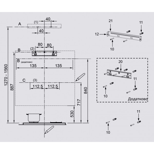 Фото - Вытяжка декоративная Interline Flow BL A/60/GL/M