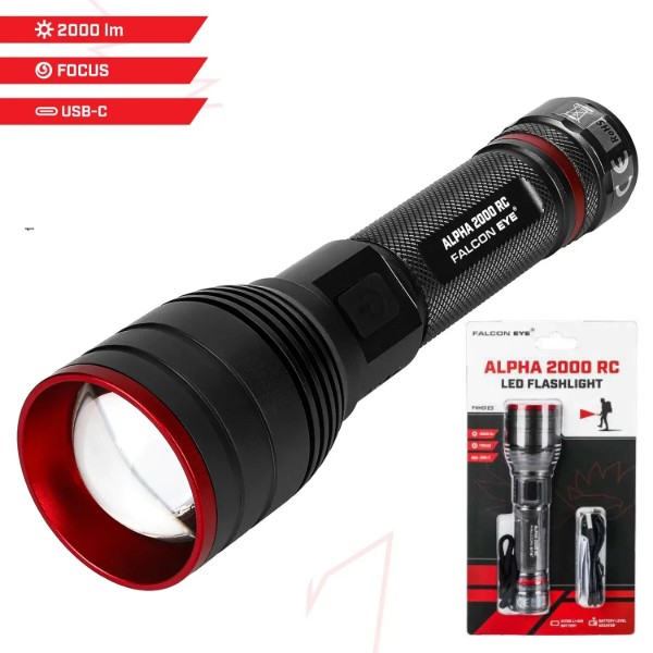 Фото - Фонарь аккумуляторный Falcon Eye 2000 RC (2000 Lm) Focus Rechargeable Type-C (FHH0123)