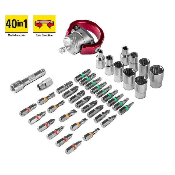 Фото - Викрутка зі змінними бітами Trotec 40 шт. Bit and Socket Wrench Set (6200001005)