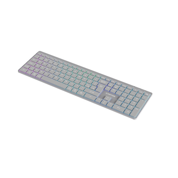 Фото - Клавіатура бездротова Canyon HKB-W11 Slim Dual Mode Wireless RGB EN/UA Grey (CNS-HBTK11G)