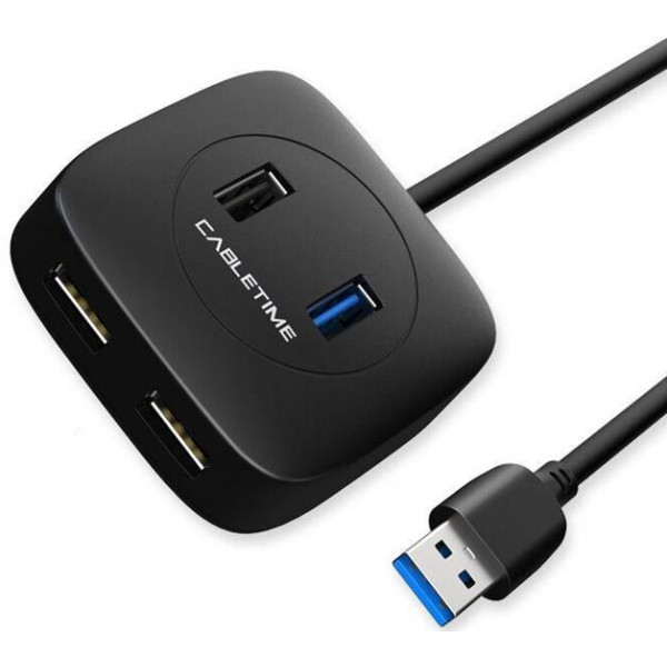 Фото - Хаб USB Cabletime 4-Ports USB3.0 + USB2.0 + Micro B с питанием (CB43B)