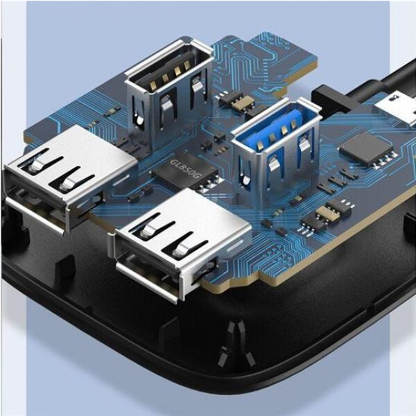 Фото - Хаб USB Cabletime 4-Ports USB3.0 + USB2.0 + Micro B с питанием (CB43B)