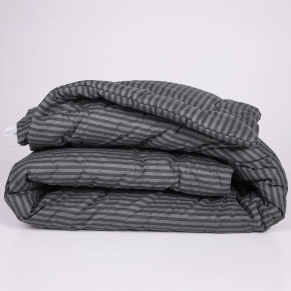 Фото - Одеяло зимнее двуспальное евро MirSon антиаллергенное №147 Сolor Fun Line 17-0611 Stripe Black Eco-Softt 200х220 + нав. 2 шт. (2200010852899)