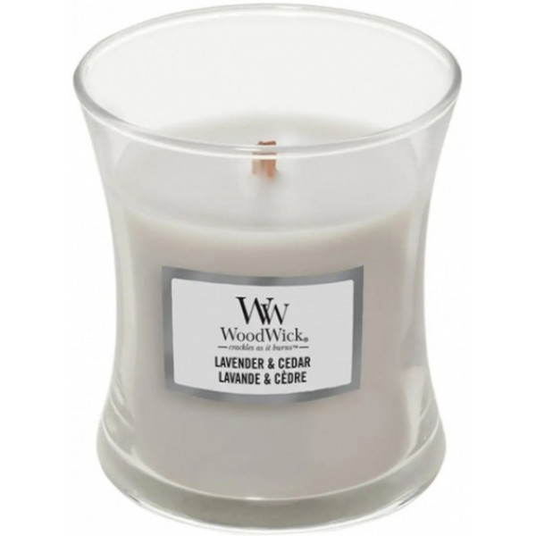 Фото - Свічка скло Woodwick Mini Lavender & Cedar (Лаванда та Кедр) 85г (1666278E)