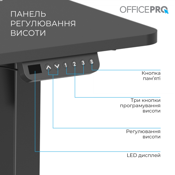 Фото - Стіл комп'ютерний OfficePro ODE1470B Black
