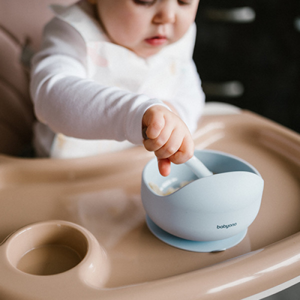 Фото - Тарілка для малюка BabyOno з присоскою Блакитний (1481/01)