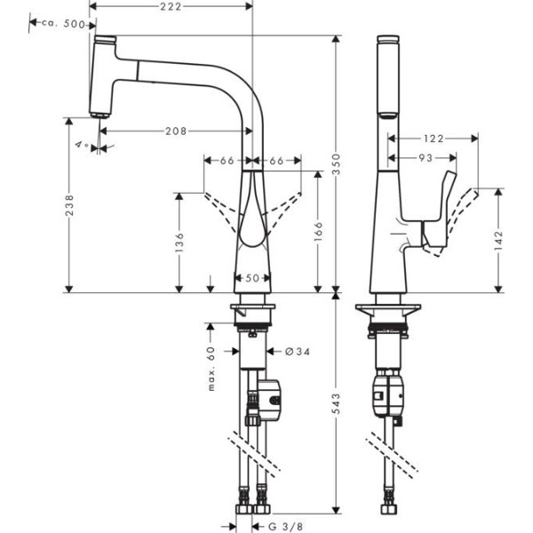 Фото - Кухонний змішувач Hansgrohe Metris Select (14857000)
