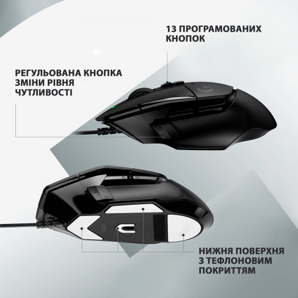 Фото - Уцінка - Миша дротова ігрова Logitech G502 X USB Black (910-006138)