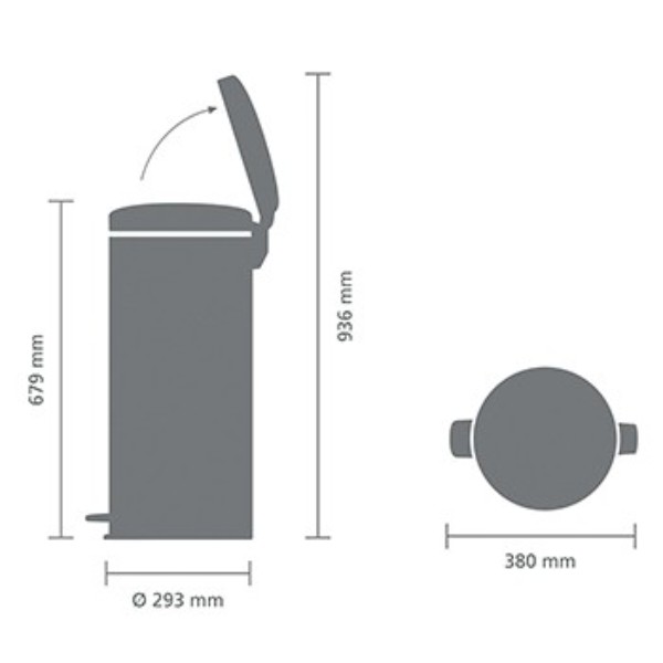 Фото - Бак для сміття з педаллю Brabantia 30 л 149962