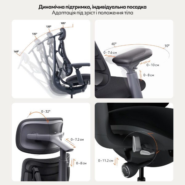 Фото - Крісло офісне LiberNovo Omni Midnight Black 48 см (CP-GW-0000015-00-01)