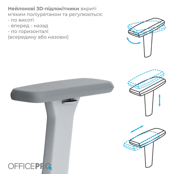 Фото - Кресло офисное OfficePro Elegant (OC600-G-DG-DG) Gray/Dark Gray