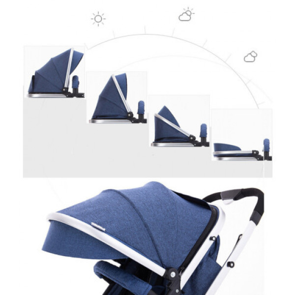 Фото - Коляска трансформер універсальна Jiaobei High landscape Blue (808)