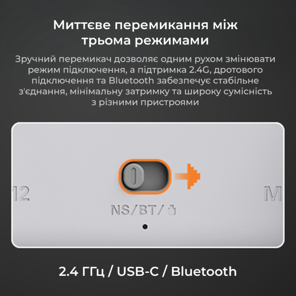 Фото - Геймпад Ajazz 2.4G/BT/USB RGB White (GP100S-W)