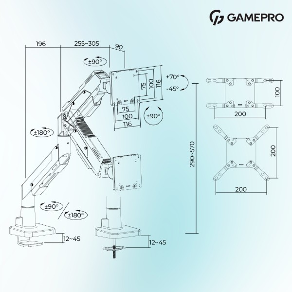 Фото - Крепление настольное GamePro MAG701WBL White&Blue