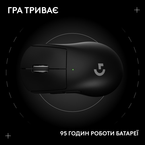 Фото - Мышь беспроводная игровая Logitech G Pro X Superlight 2 DEX LightSpeed Black (910-007357)