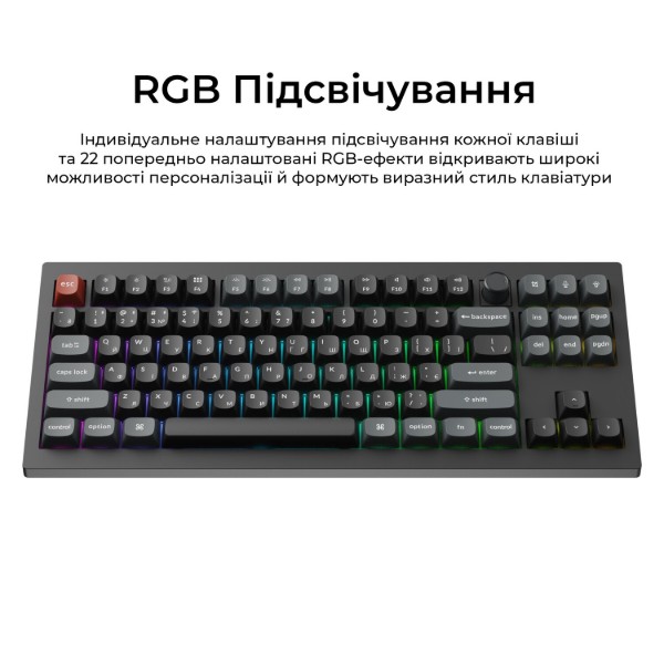 Фото - Клавиатура беспроводная Keychron V3 Ultra Red Switch Black RGB (V3U-D1-UA)