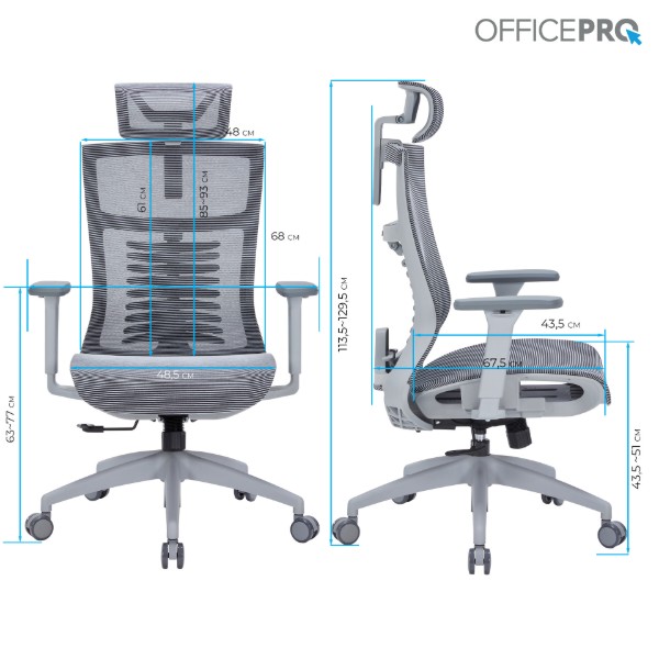Фото - Крісло офісне OfficePro Balance (OC620-G-DG-DG) Gray/Dark Gray