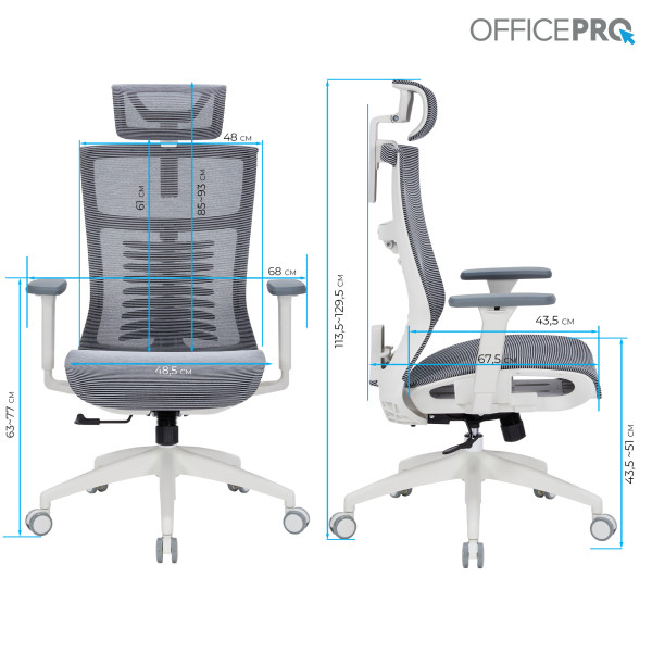 Фото - Крісло офісне OfficePro Balance (OC620-W-DG-DG) White/Dark Gray