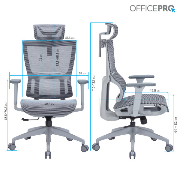 Фото - Крісло офісне OfficePro Elegant (OC660-G-DG-DG) Gray/Dark Gray