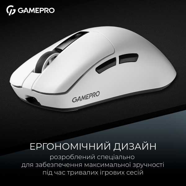 Фото - Миша бездротова ігрова GamePro Asgard Thor Wireless RGB White (GM023W)