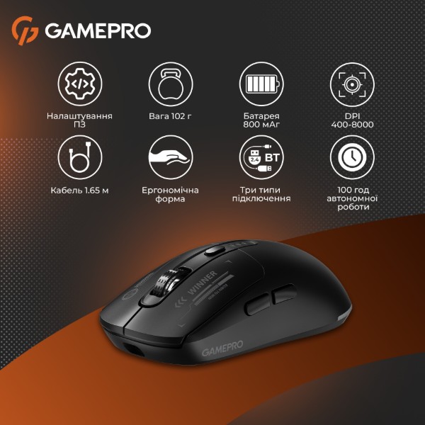 Фото - Мышь беспроводная игровая GamePro Genesis Winner Wireless Black (GM079B)