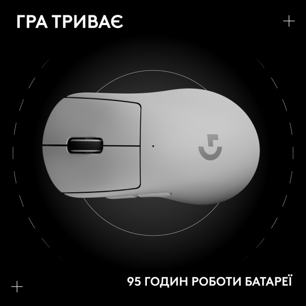 Фото - Миша бездротова ігрова Logitech G Pro X Superlight 2 DEX LightSpeed White (910-007365)