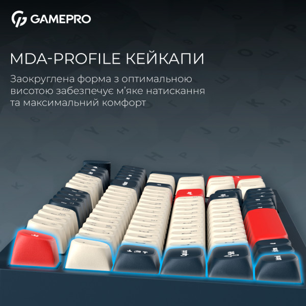 Фото - Клавіатура бездротова ігрова GamePro Asgard Drakkar Keychron Super Blue (MK305BL)