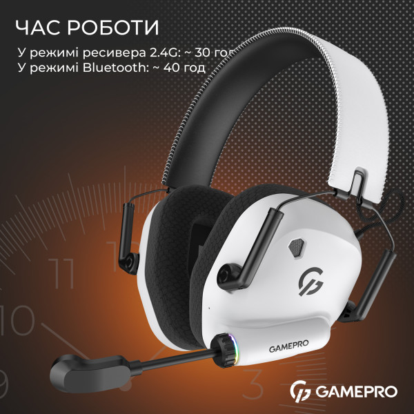 Фото - Гарнітура бездротова ігрова GamePro Genesis Mercury Pro (HSW120W)