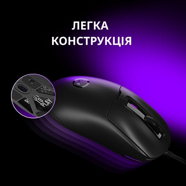 Фото - Миша дротова ігрова Lorgar MSA10 Ultralight Wired Gaming Black (LRG-MSA10-BK)