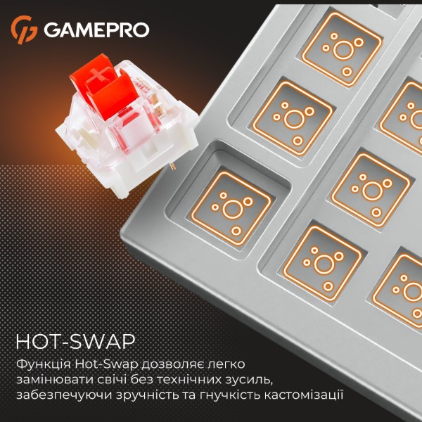 Фото - Клавіатура дротова GamePro Genesis Metallic Outemu Red Swithes USB Gray (MK110G)