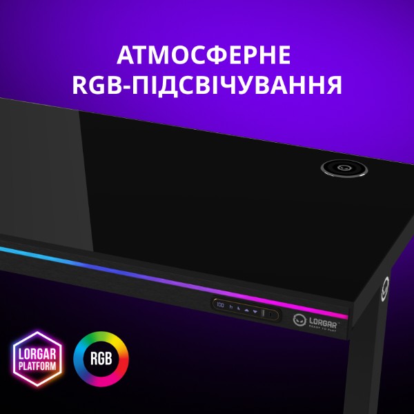 Фото - Стол компьютерный Lorgar PRO 80G Glass Black (LRG-DP80G)