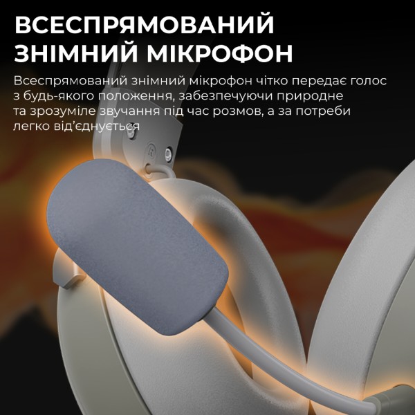 Фото - Гарнитура беспроводная игровая Ajazz AHM08 MAX 3-Mode Grey (AHM08-MAX-GW)