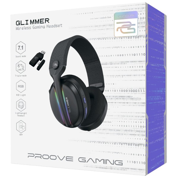 Фото - Гарнітура бездротова ігрова Proove Gaming Glimmer (APP) Black/Purple (WHGL00022016)