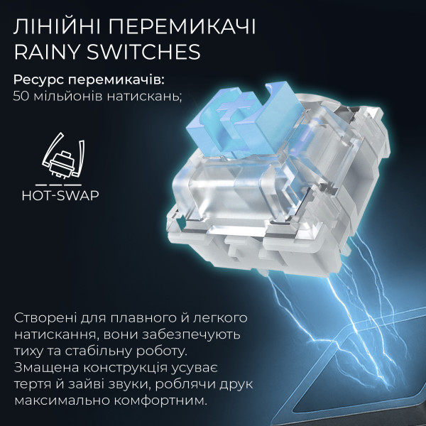 Фото - Клавіатура бездротова ігрова GamePro Asgard Valhalla Pro 75% Wireless/Bluetooth/USB White (MK160W-D-Pro)
