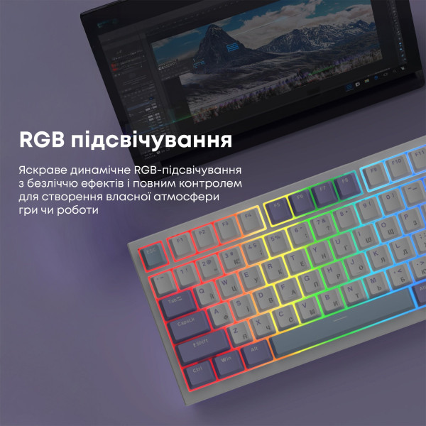 Фото - Клавиатура проводная игровая Ajazz AK820 Sea Salt Switch White USB-C (AK820-SS-PWB)