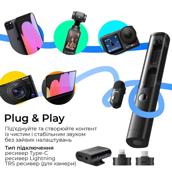 Фото - Микрофон для смартфона Boya Magic-02 Type-C/Lightning Black