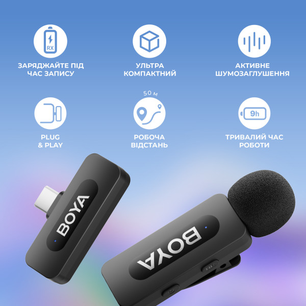 Фото - Микрофон для смартфона Boya BY-V20 Type-C Black