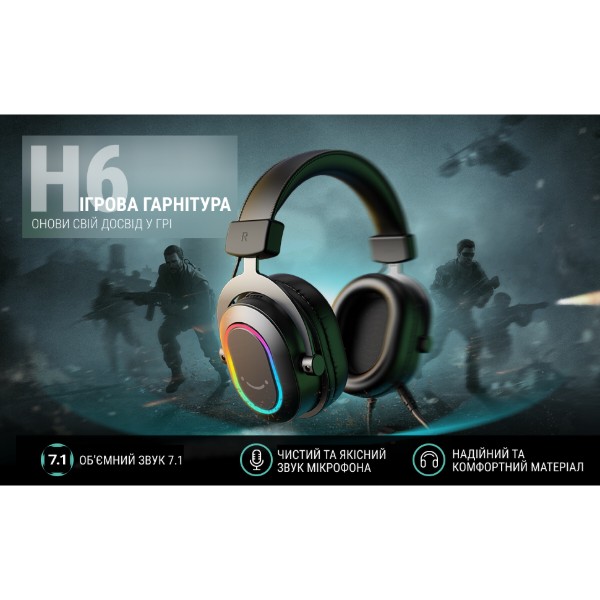 Фото - Гарнітура дротова ігрова Fifine Black RGB (H6)