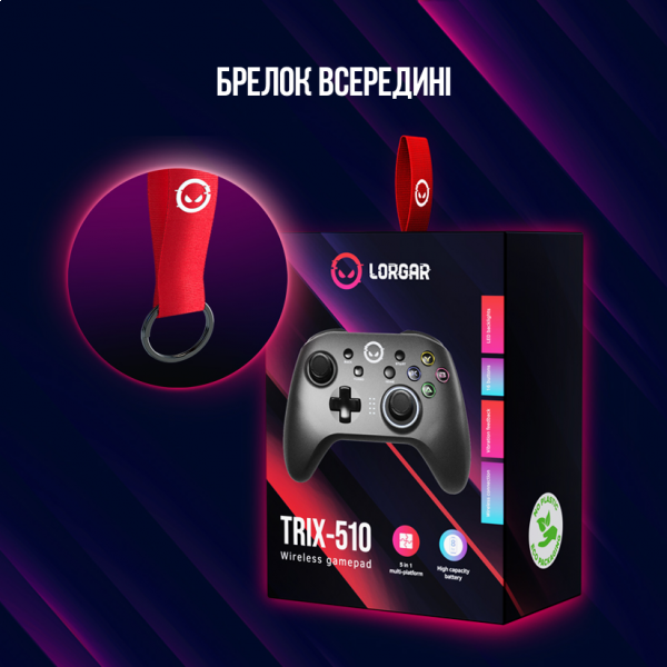 Фото - Геймпад Lorgar TRIX-510 Wireless Gamepad BT Black (LRG-GP510)